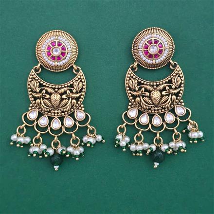 Antique Pearl Earring with Matte Gold Plating