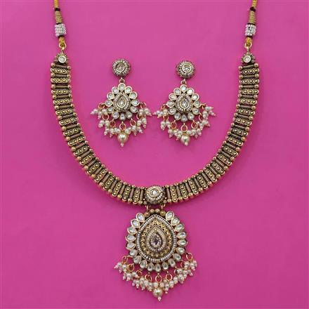 Antique Classic Necklace with Matte Gold Plating