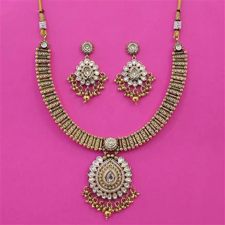 Antique Classic Necklace with Matte Gold Plating