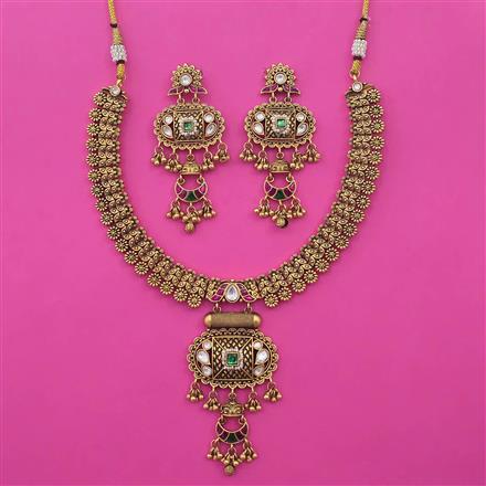 Antique Classic Necklace with Matte Gold Plating