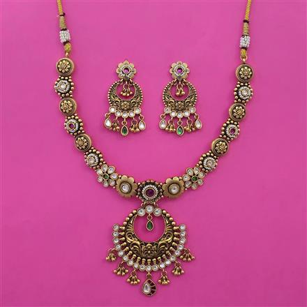 Antique Classic Necklace with Matte Gold Plating