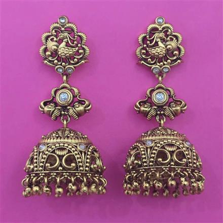 Antique Jhumki with Matte Gold Plating