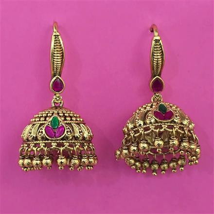 Antique Hoops Earring with Matte Gold Plating