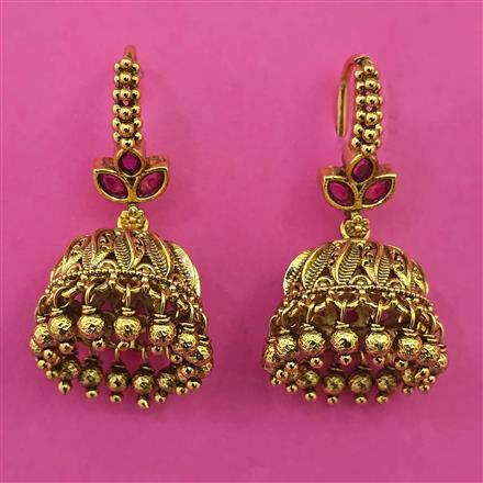 Antique Hoops Earring with Matte Gold Plating