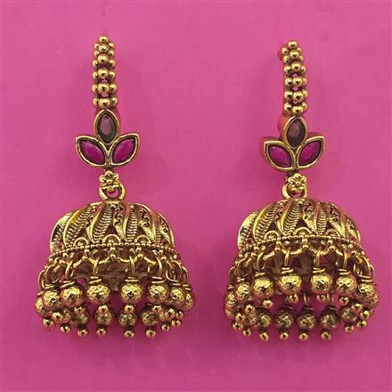 Antique Hoops Earring with Matte Gold Plating