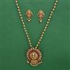 Antique Temple Pendant Set with Matte Gold Plating