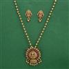Antique Temple Pendant Set with Matte Gold Plating