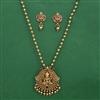 Antique Temple Pendant Set with Matte Gold Plating