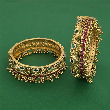 Antique Openable Bangles with Matte Gold Plating
