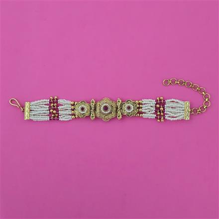 Antique Pearl Bracelet with Matte Gold Plating