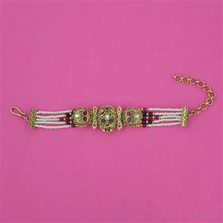 Antique Pearl Bracelet with Matte Gold Plating