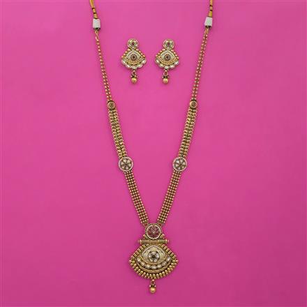 Antique Meenakari Necklace with Matte Gold Plating