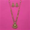 Antique Long Necklace with Matte Gold Plating