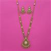 Antique Long Necklace with Matte Gold Plating
