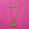 Antique Long Necklace with Matte Gold Plating