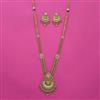 Antique Long Necklace with Matte Gold Plating