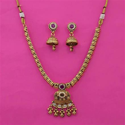 Antique Classic Necklace with Matte Gold Plating
