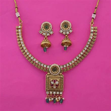 Antique Classic Necklace with Matte Gold Plating