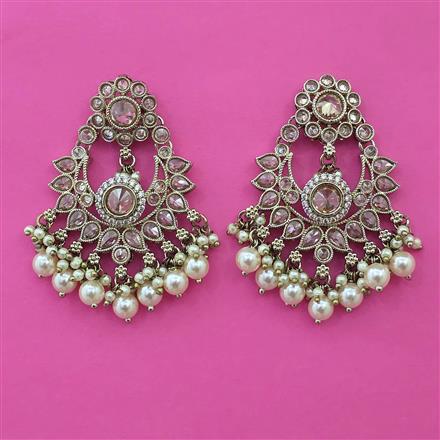 Antique Pearl Earring with Mehndi Plating