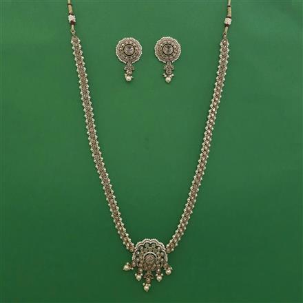 Antique Long Necklace with Mehndi Plating