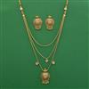Antique Layered Necklace with Matte Gold Plating