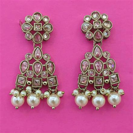 Antique Pearl Earring with Mehndi Plating