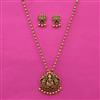 Antique Temple Pendant Set with Matte Gold Plating