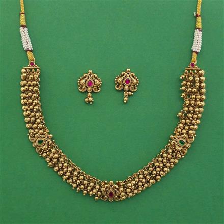 Antique Birds Necklace with Matte Gold Plating