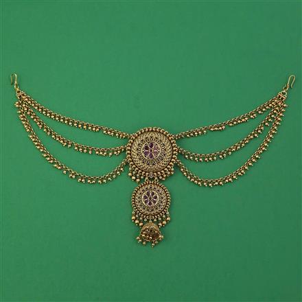 Antique Multi Layer Hair Brooch with Matte Gold Plating