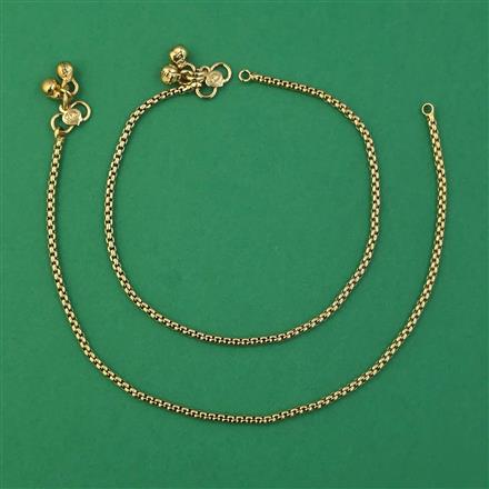 Antique Plain Gold Payal with Gold Plating