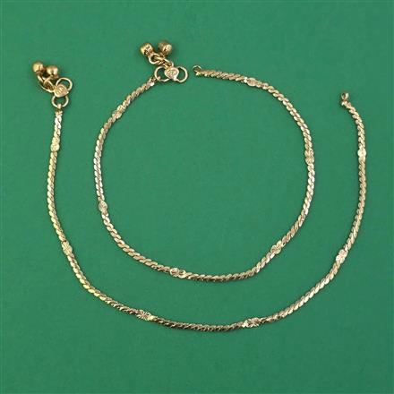 Antique Plain Gold Payal with Gold Plating