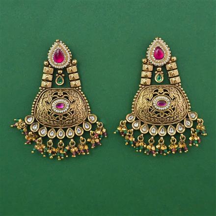 Antique Pearl Earring with Matte Gold Plating