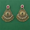 Antique Pearl Earring with Matte Gold Plating