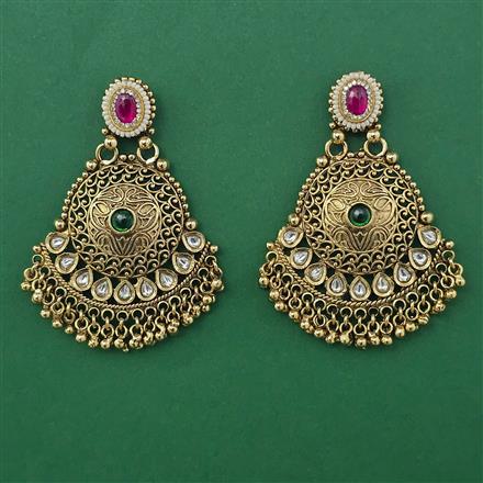 Antique Pearl Earring with Matte Gold Plating
