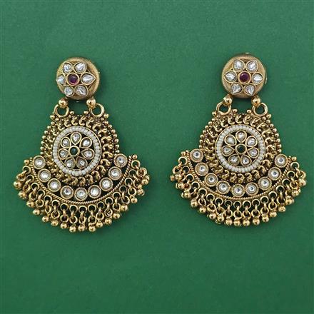 Antique Pearl Earring with Matte Gold Plating