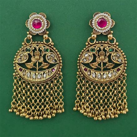 Antique Pearl Earring with Matte Gold Plating