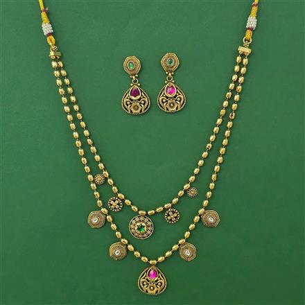 Antique Layered Necklace with Gold Plating