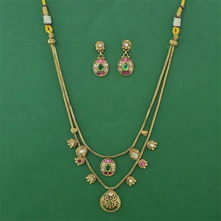 Antique Layered Necklace with Gold Plating
