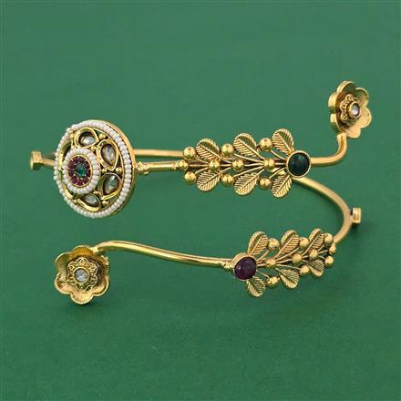 Antique Pearl Baju Band with Gold Plating