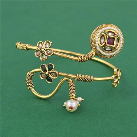 Antique Pearl Baju Band with Gold Plating