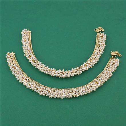 Antique Pearl Payal with Gold Plating