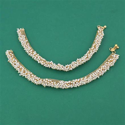 Antique Pearl Payal with Gold Plating