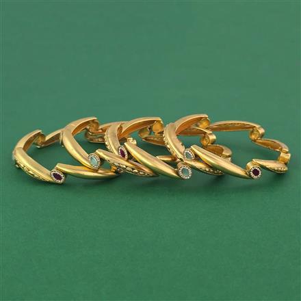 Antique Classic 4 Pc Bangles with Matte Gold Plating