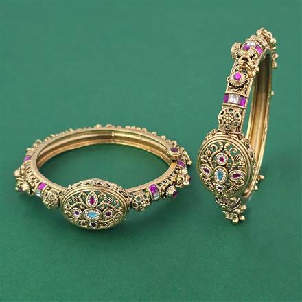 Antique Openable 2 Pc Bangles with Gold Plating