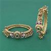 Antique Openable 2 Pc Bangles with Matte Gold Plating