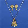 Antique Classic Pendant Set with Matte Gold Plating
