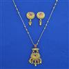 Antique Classic Pendant Set with Matte Gold Plating