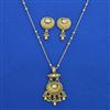Antique Classic Pendant Set with Matte Gold Plating