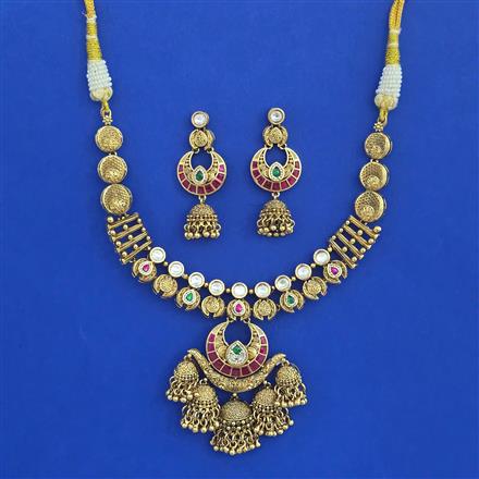 Antique Classic Necklace with Matte Gold Plating