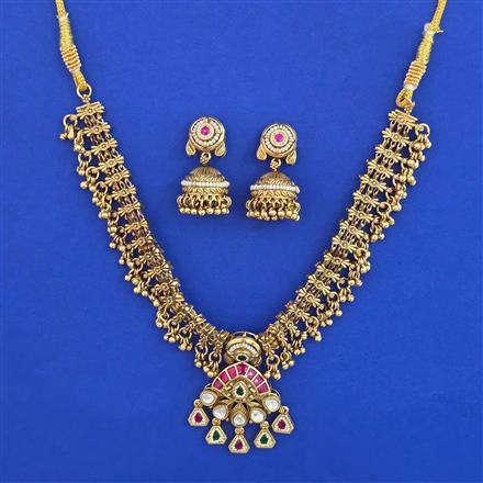 Antique Classic Necklace with Matte Gold Plating